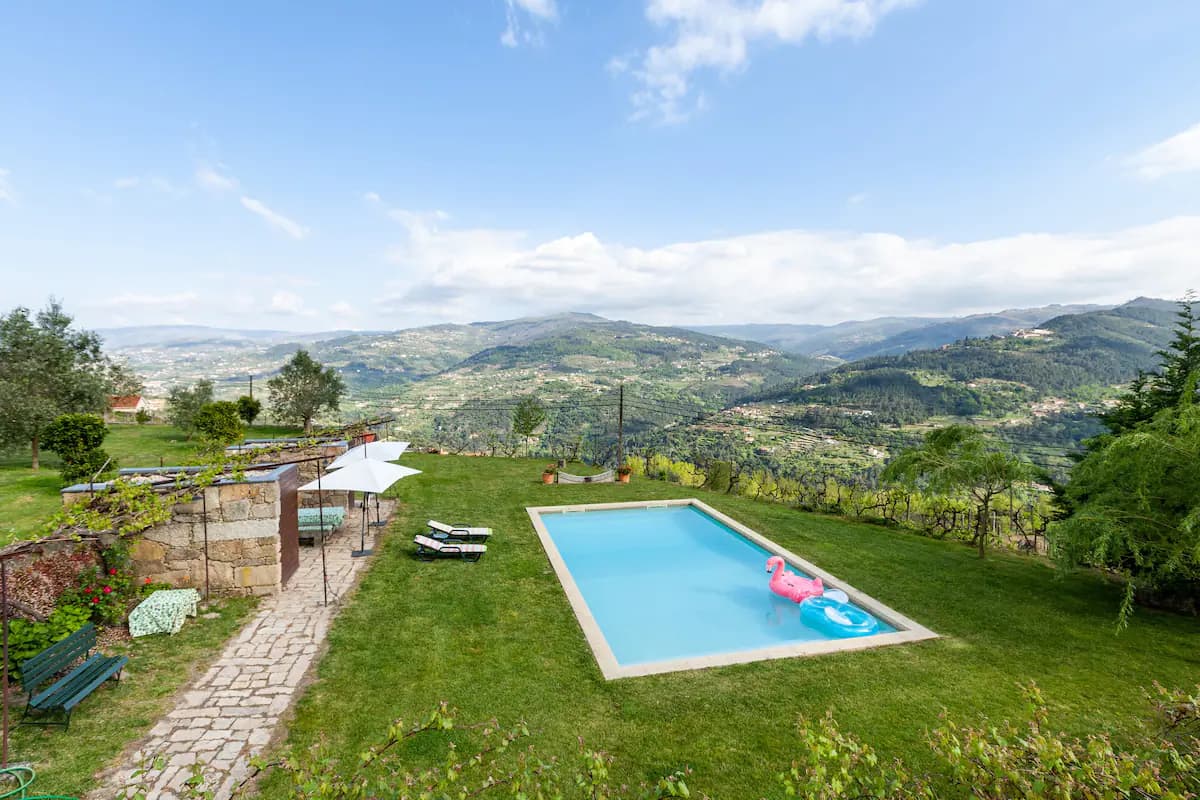 Pool with mountain views